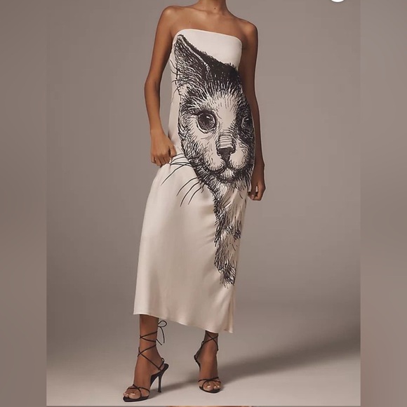Anthropologie Dresses & Skirts - NWOT Anthropologie Conditions Apply Chloe Cat Print Maxi Slip Dress